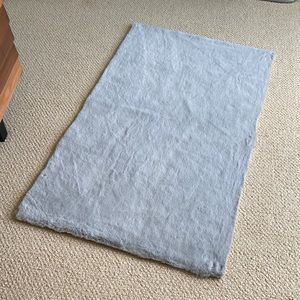 Gray faux fur rug